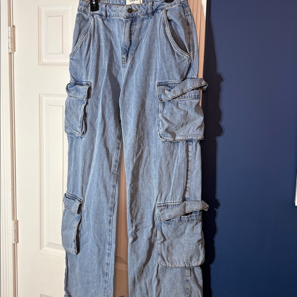 HOUSE OF CB Ria Washed Utility Cargo Jeans - size small - Picture 5 of 5